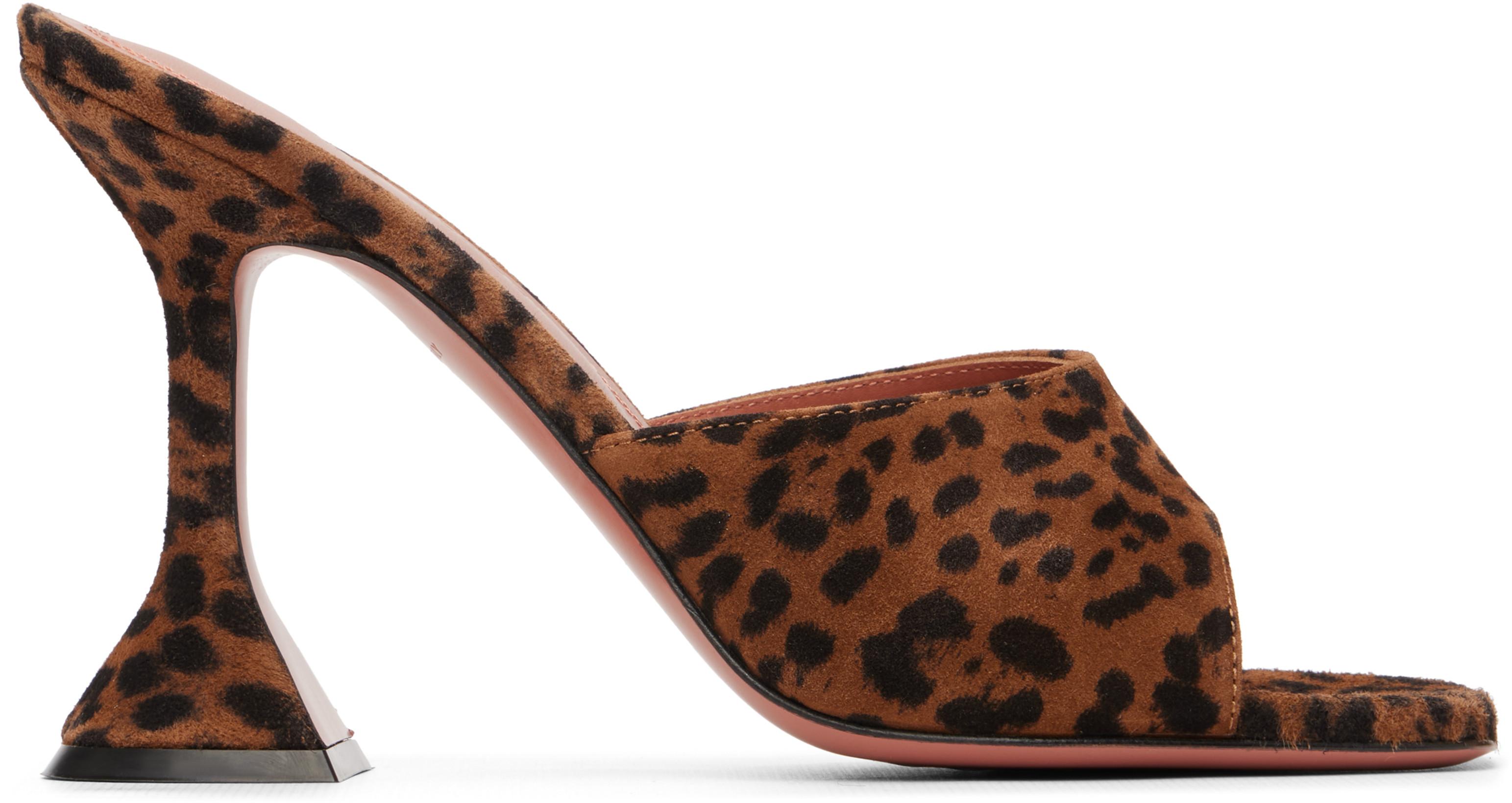 Brown & Black Lupita 95 Slipper Heeled Sandals by AMINA MUADDI