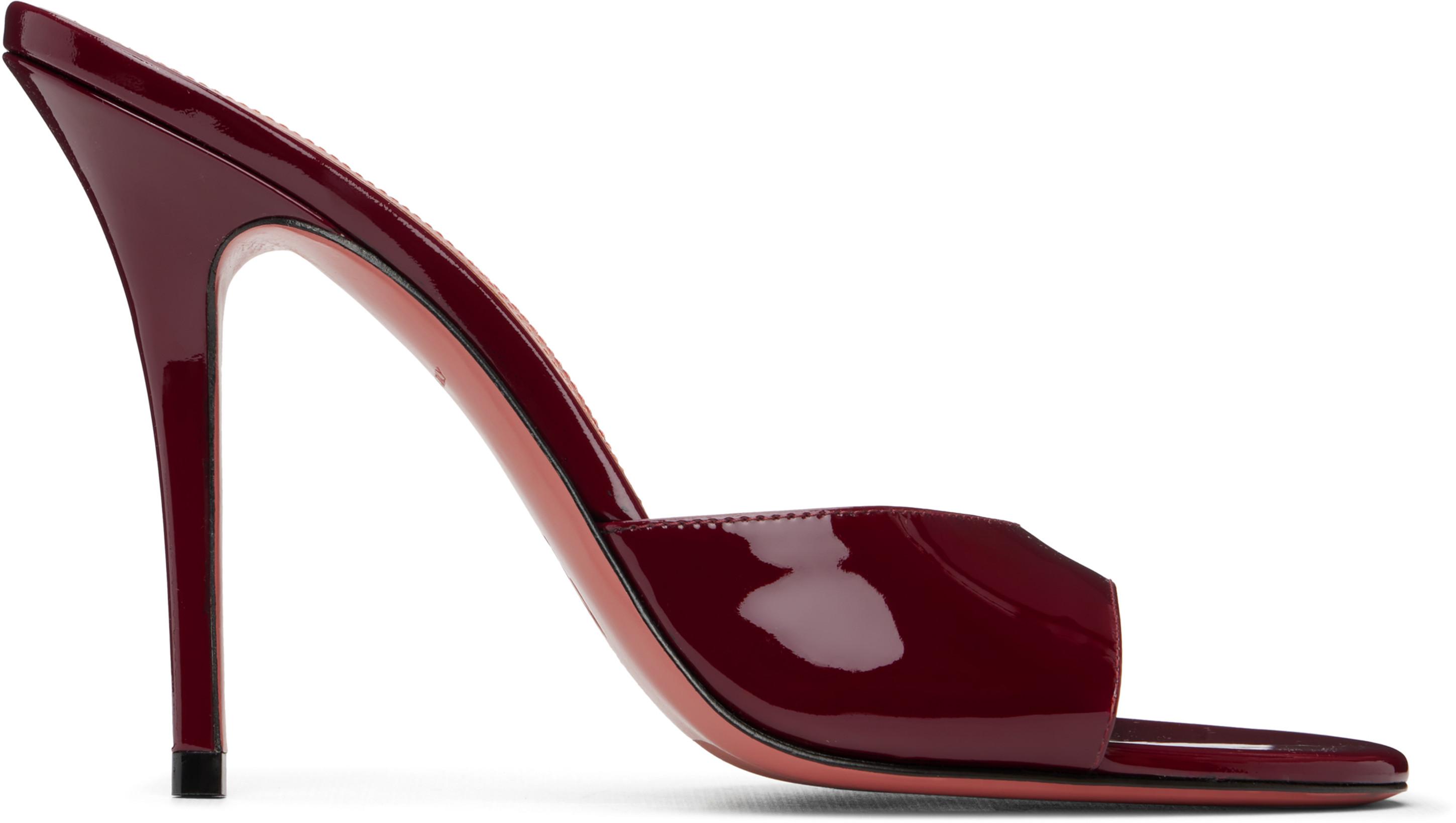 Burgundy Elodie Slipper 105 Heeled Sandals by AMINA MUADDI