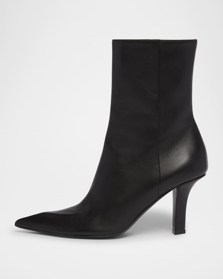 Christine Leather Zip Ankle Booties by AMINA MUADDI
