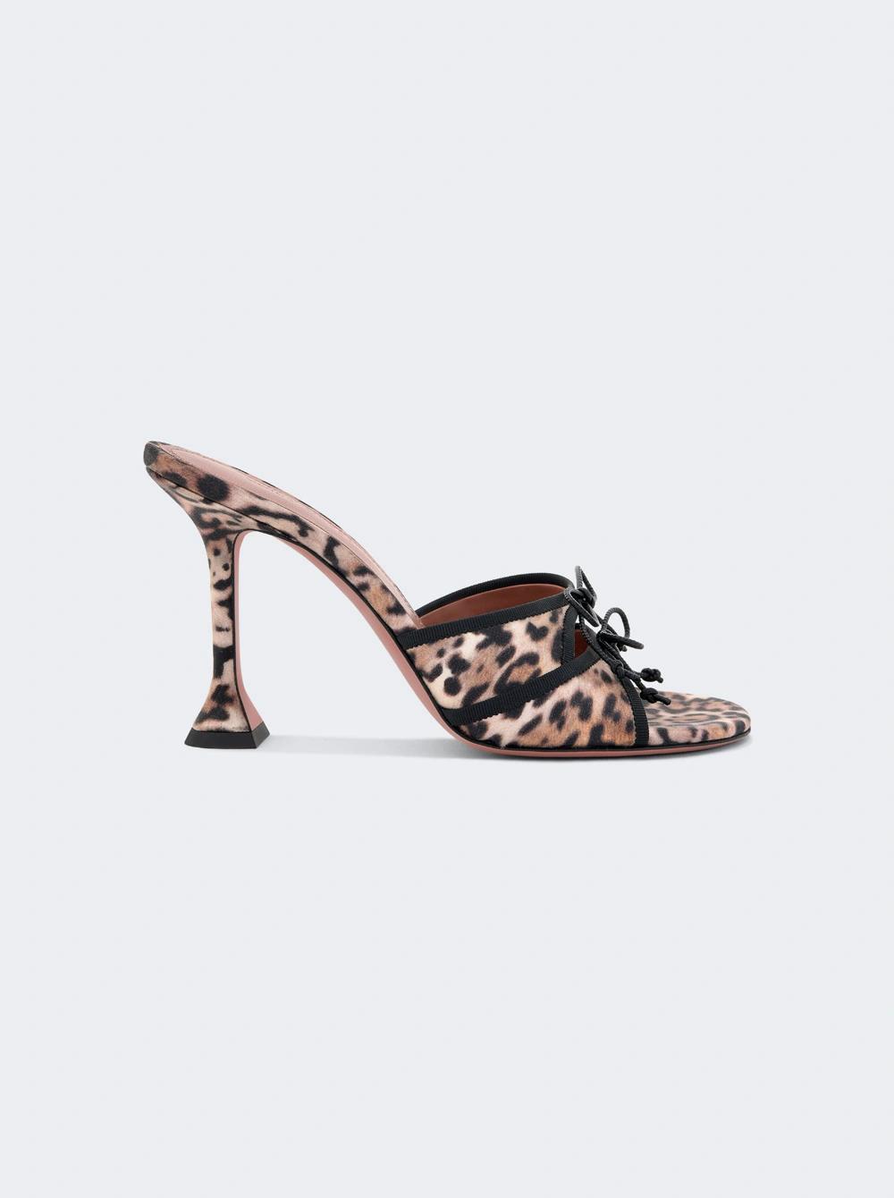 Eleonora Slipper Mule Leopard Satin  | The Webster by AMINA MUADDI
