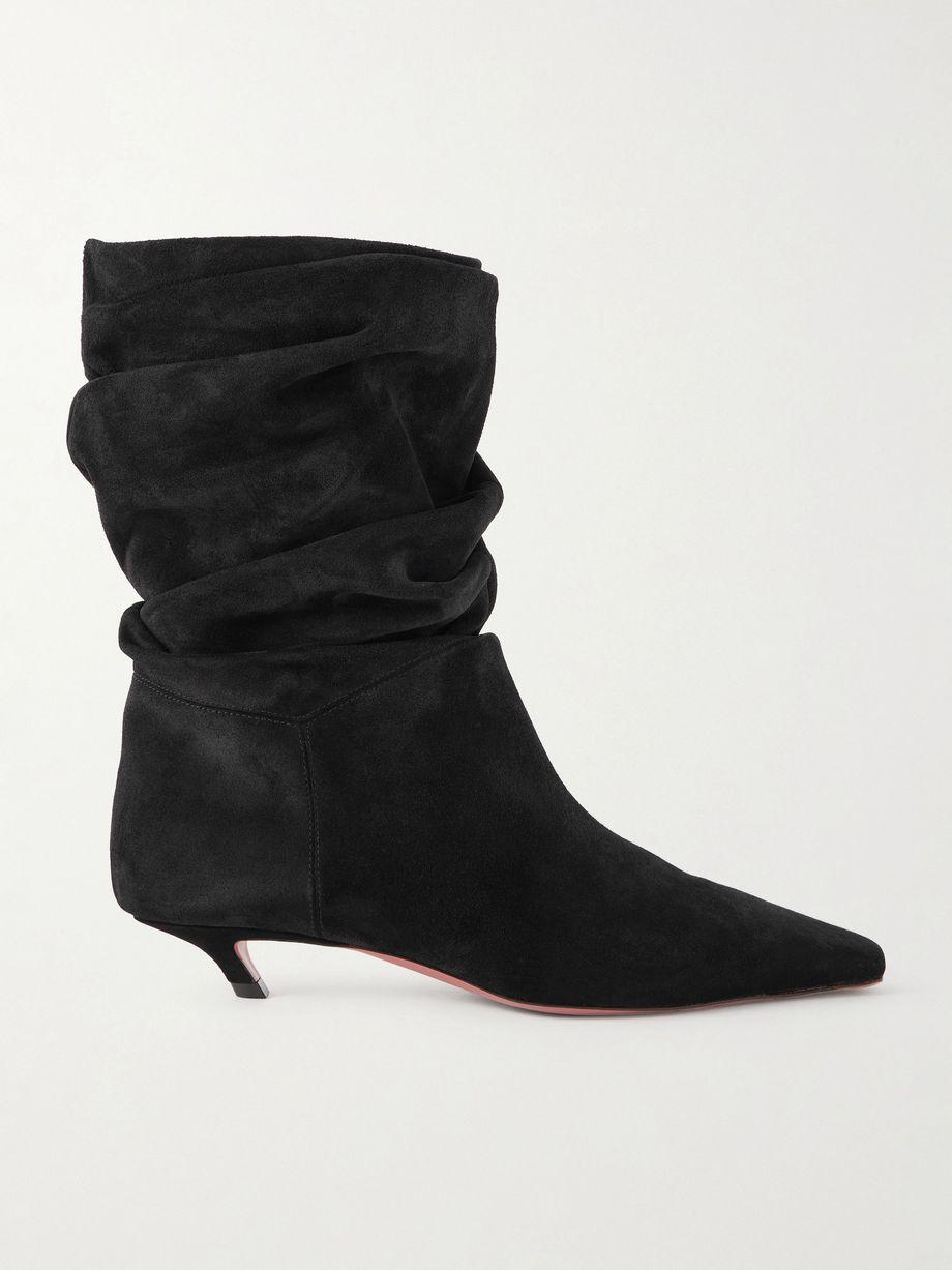 Jamie ruched suede ankle boots by AMINA MUADDI