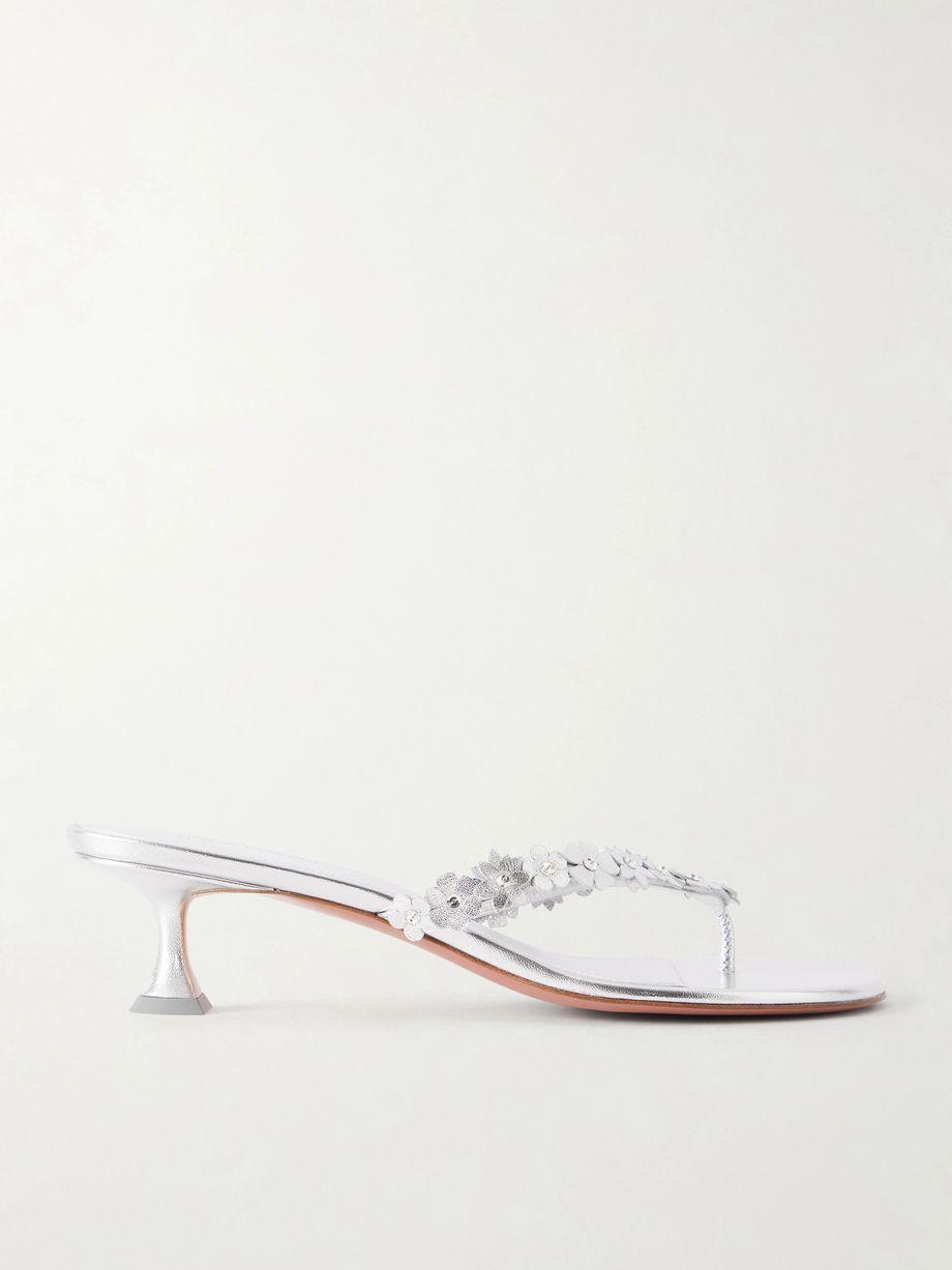 Janis 45 crystal-embellished leather thong sandals by AMINA MUADDI