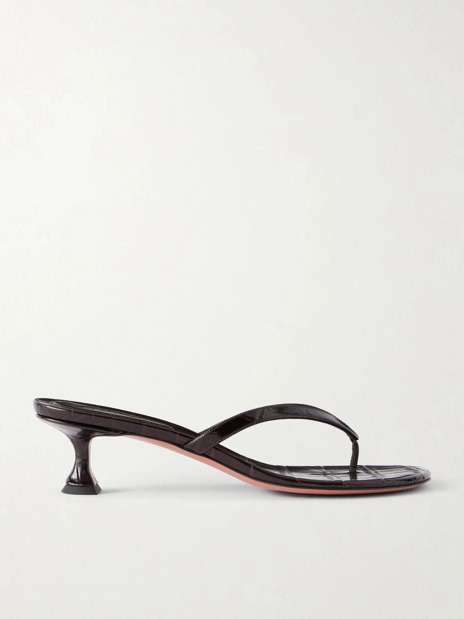 Juliette 45 croc-effect leather thong sandals by AMINA MUADDI