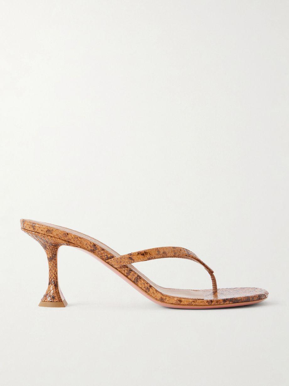 Juliette 70 snake-effect leather thong sandals by AMINA MUADDI