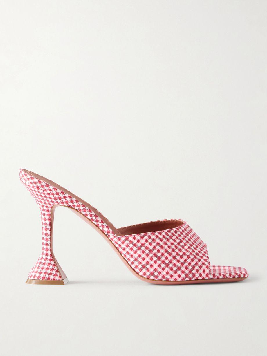 Lupita 95 gingham woven mules by AMINA MUADDI