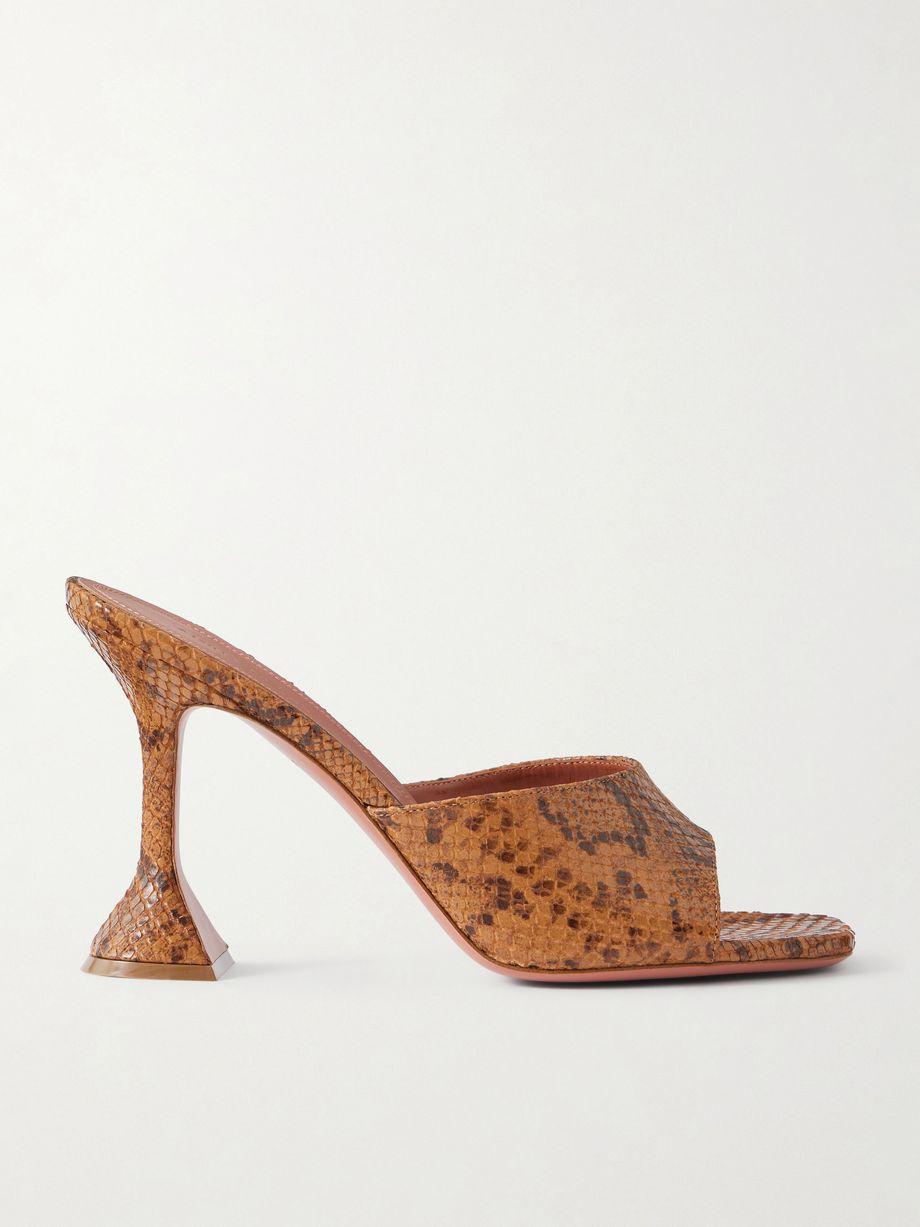 Lupita 95 snake-effect leather mules by AMINA MUADDI