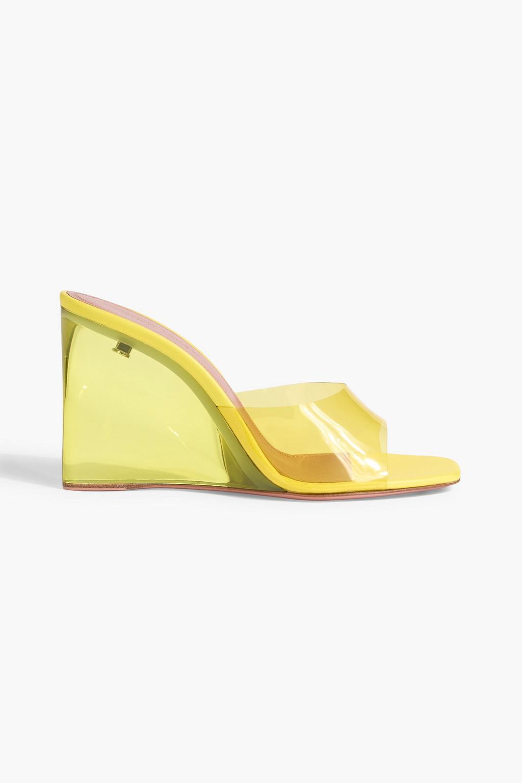 Lupita Glass PVC wedge mules by AMINA MUADDI