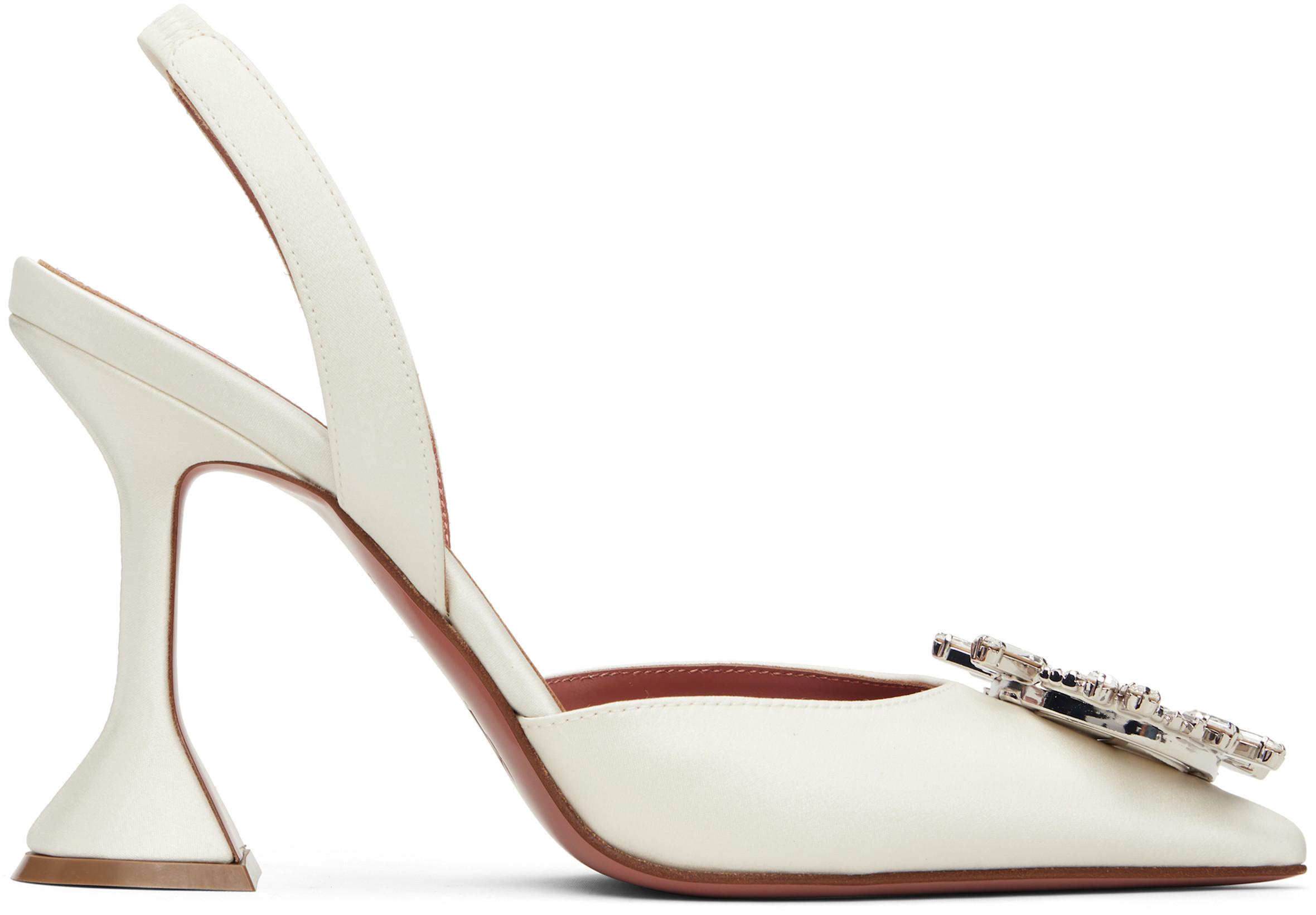 Off-White Begum Sling 95 Heels by AMINA MUADDI