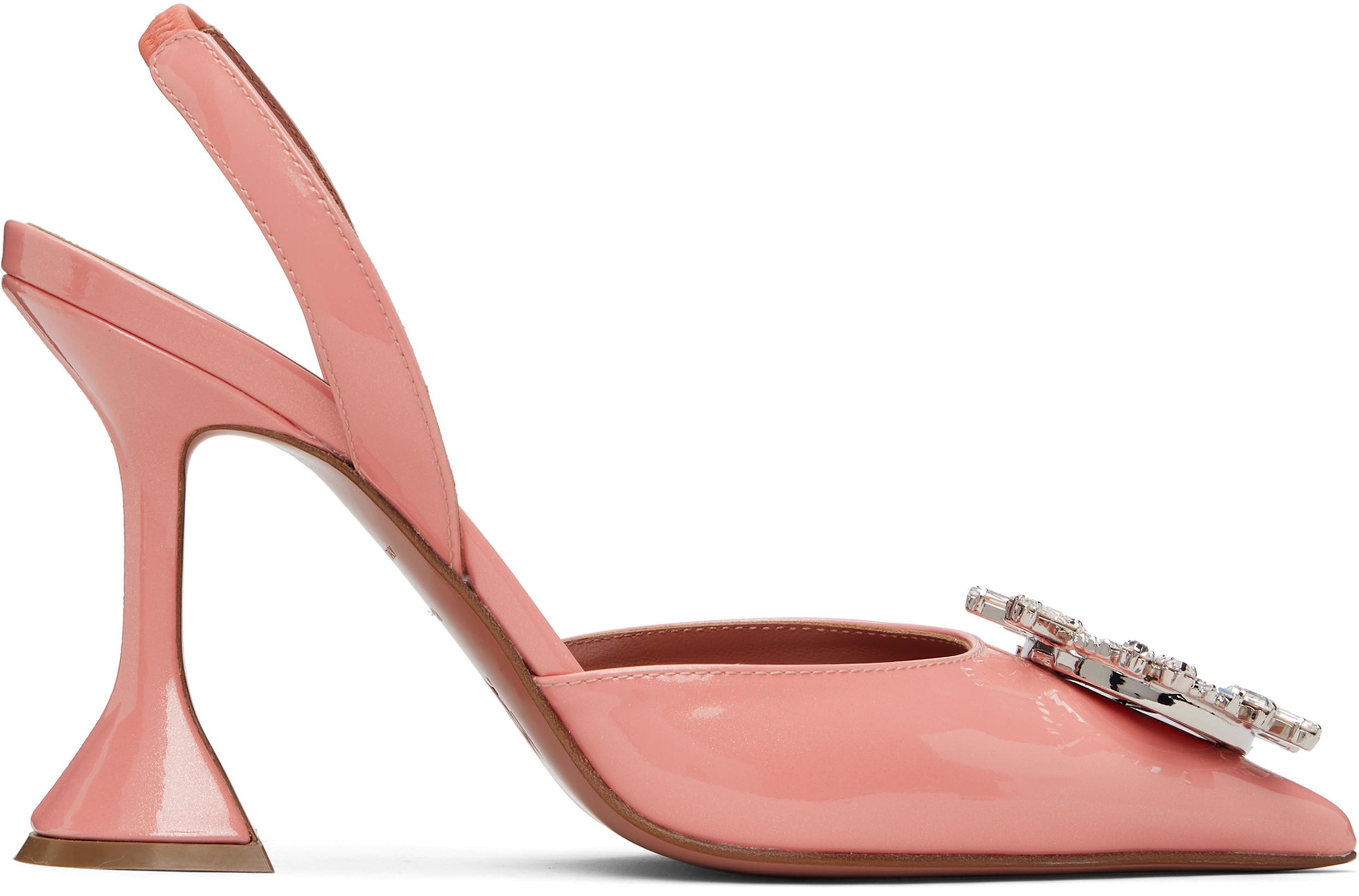 Pink Begum Sling 95 Heels by AMINA MUADDI