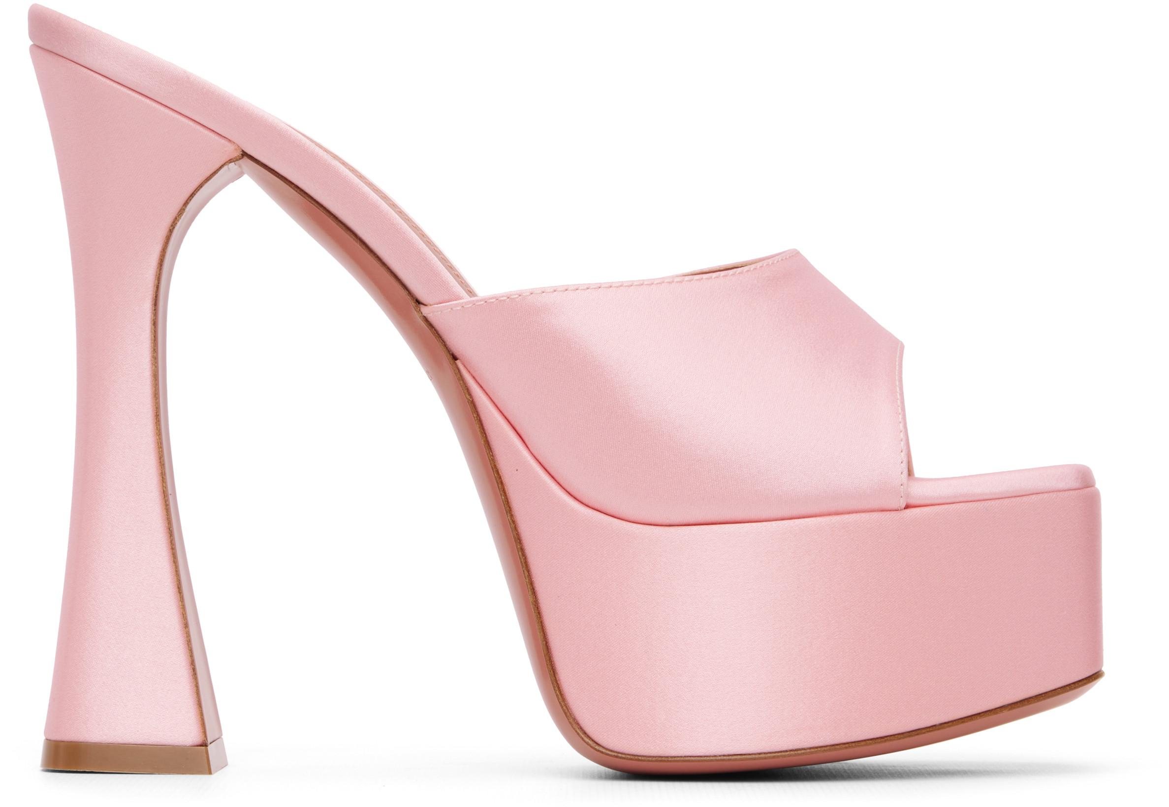 Pink Dalida Plateau Slipper 140 Heeled Sandals by AMINA MUADDI