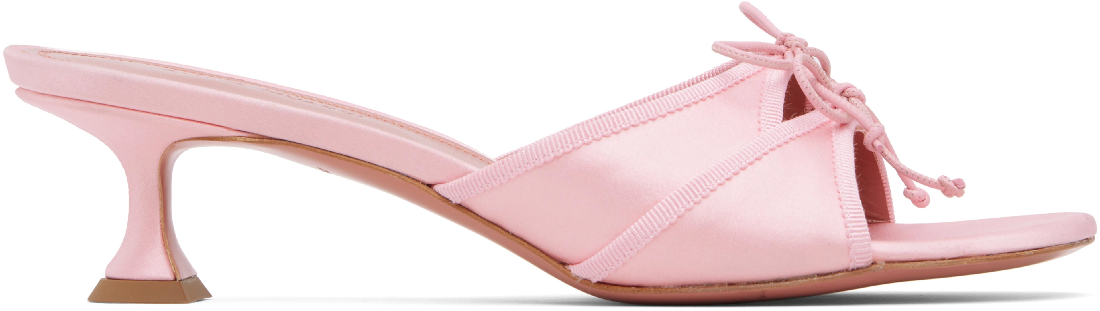 Pink Eleonora Slipper 45 Heeled Sandals by AMINA MUADDI