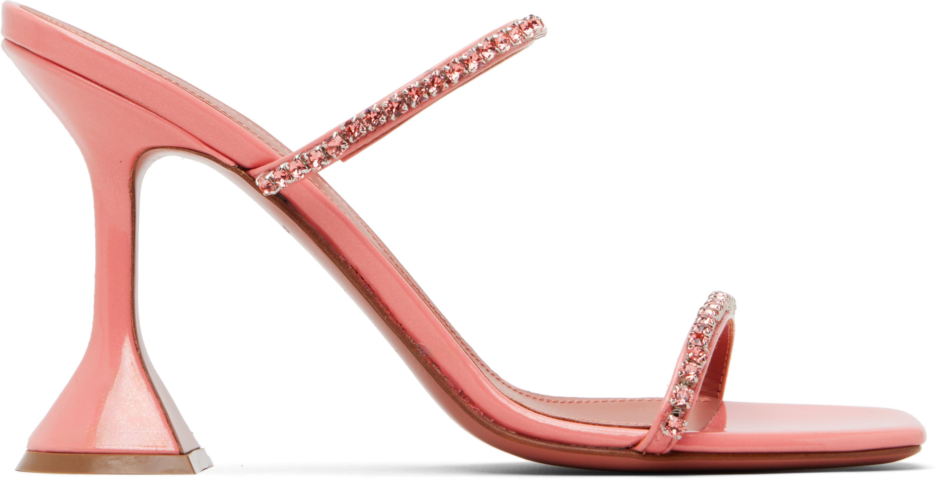 Pink Gilda Slipper 95 Heeled Sandals by AMINA MUADDI