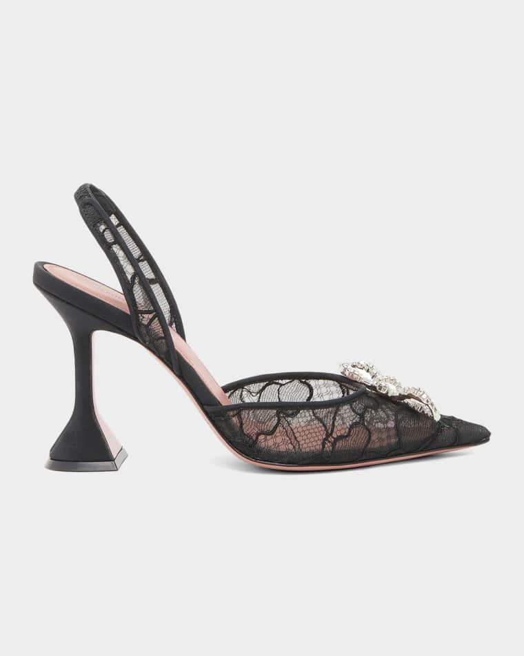 Rosie Lace 95mm Slingback Pumps by AMINA MUADDI