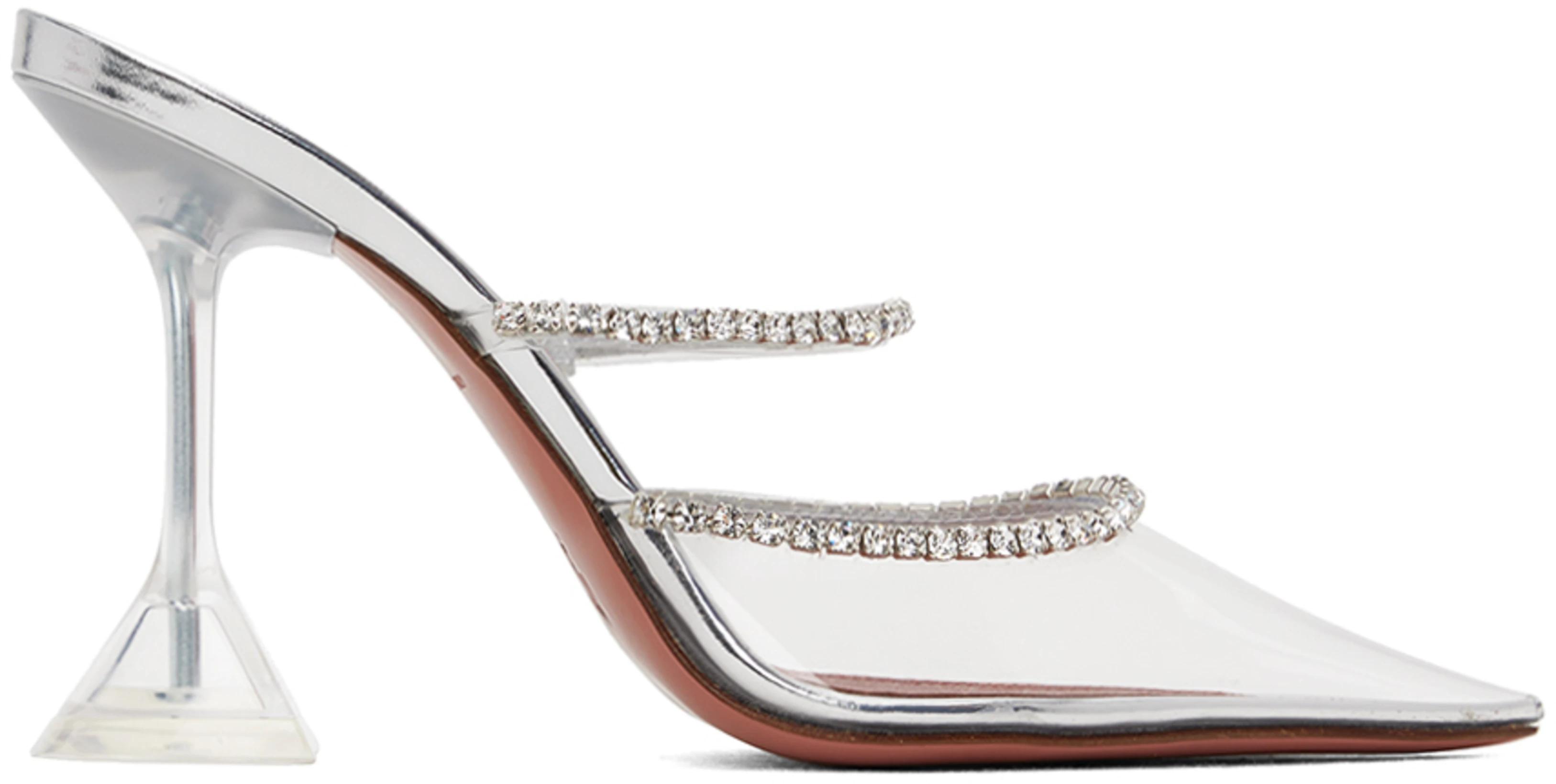 Silver Gilda Glass 95 Heels by AMINA MUADDI