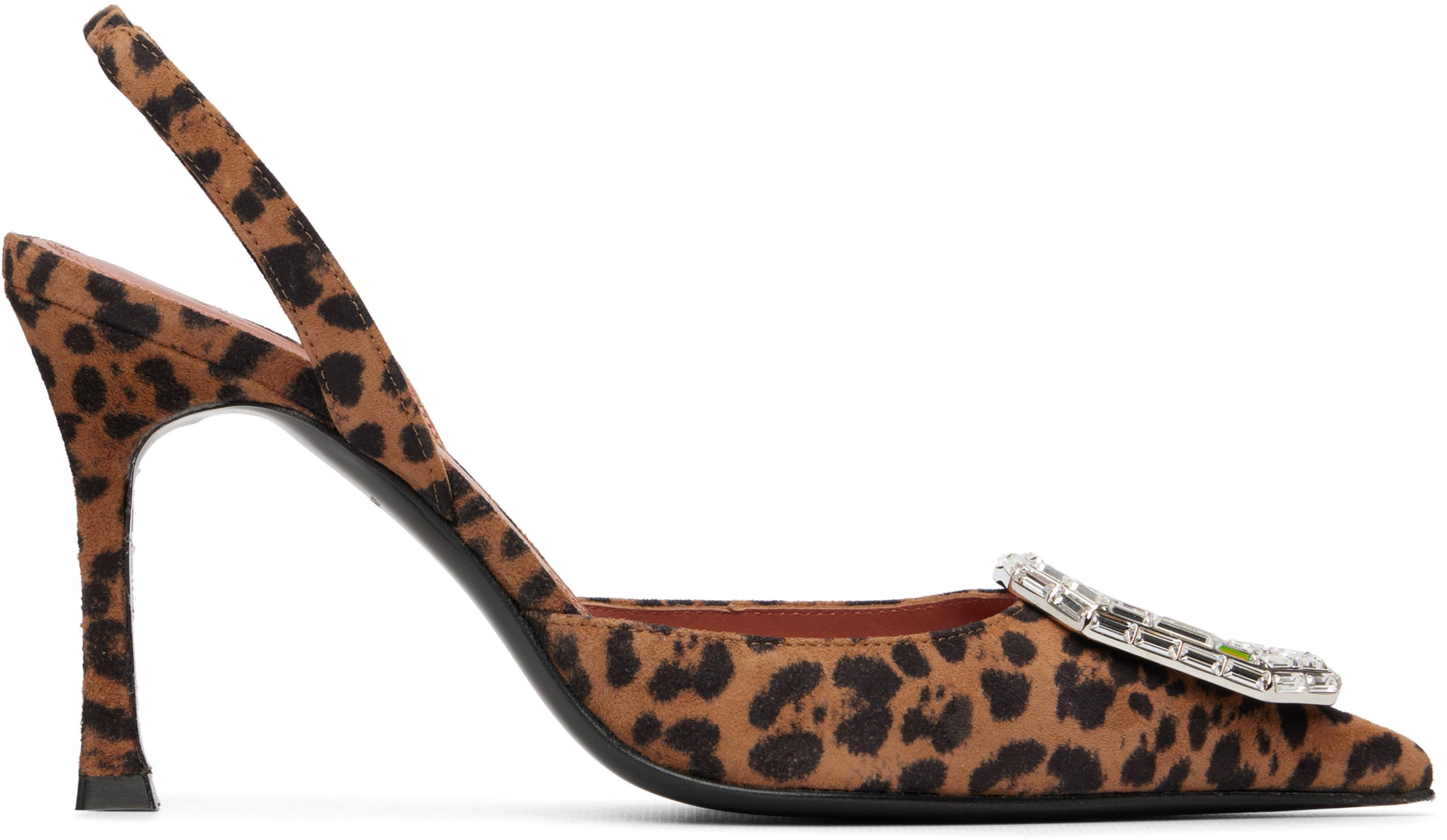Tan & Black Camelia 90 Sling Heels by AMINA MUADDI