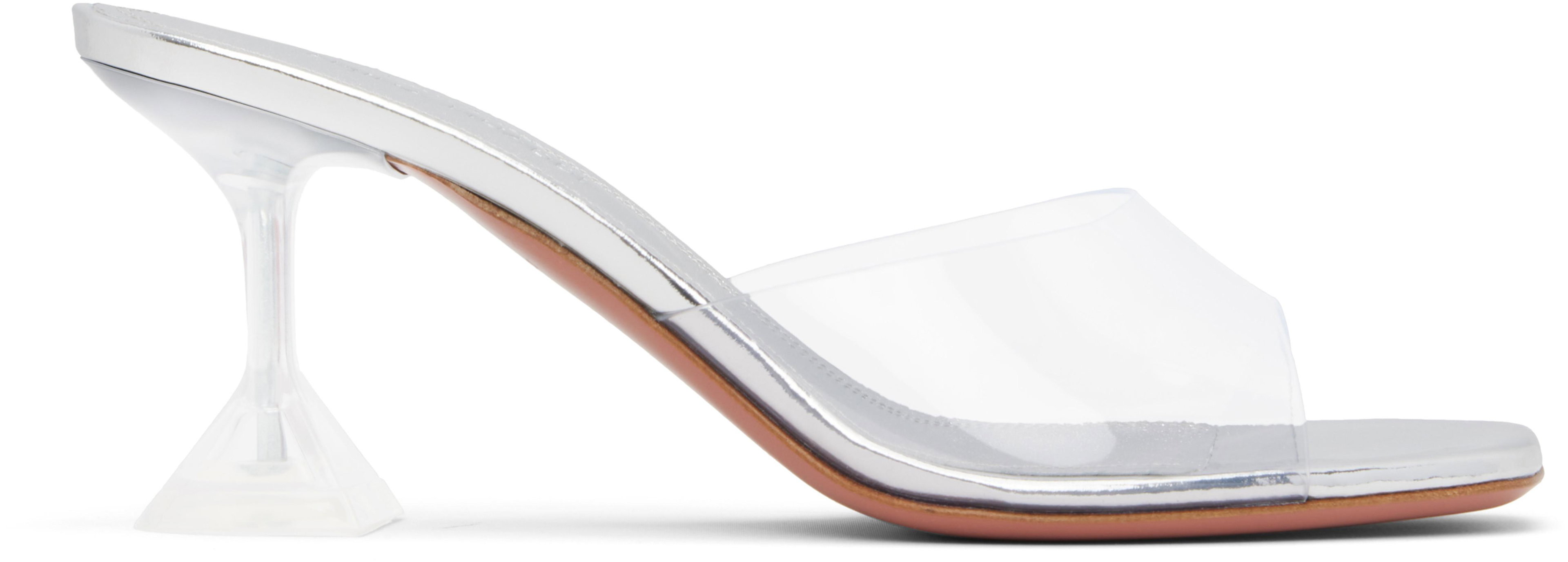Transparent Lupita Glass Slipper 70 Heeled Sandals by AMINA MUADDI