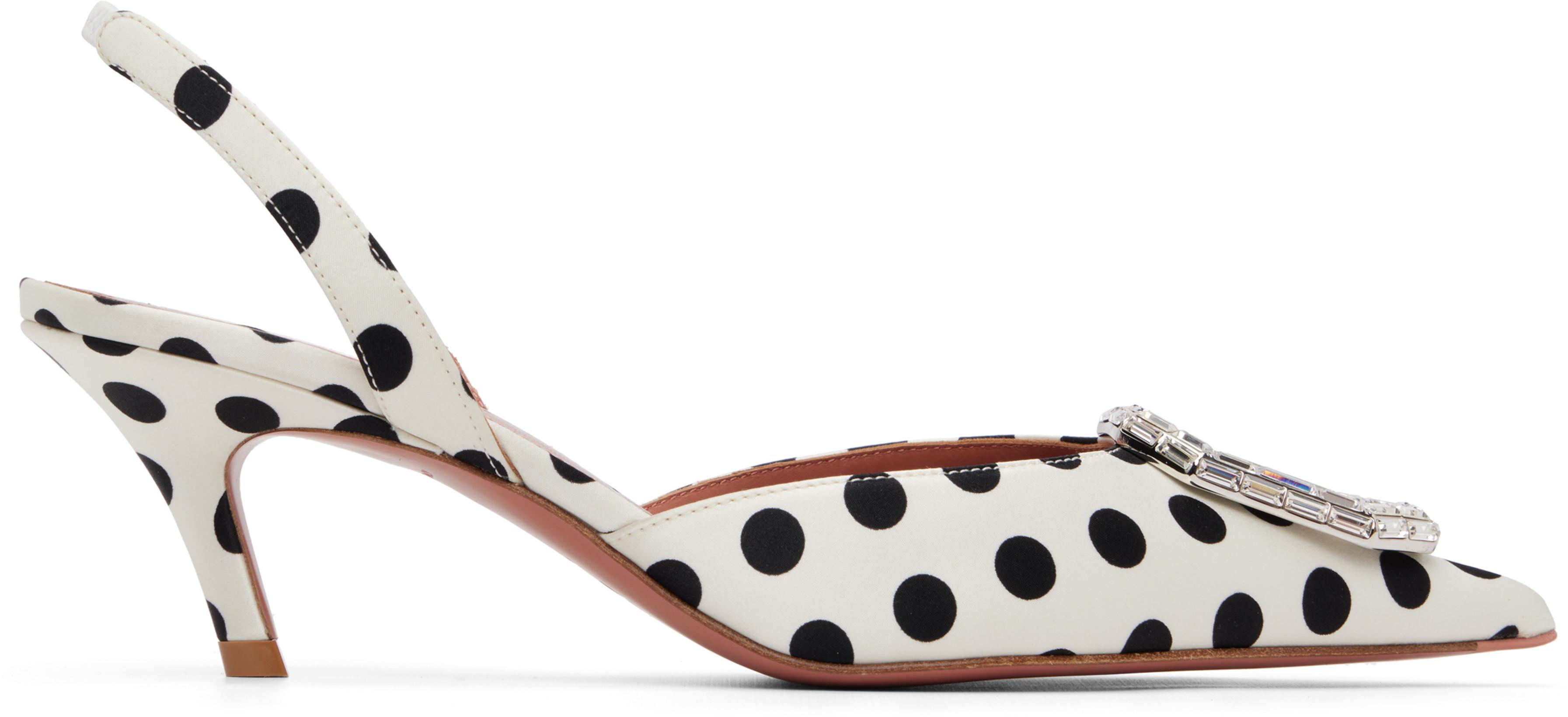 White Camelia Sling 60 Heels by AMINA MUADDI