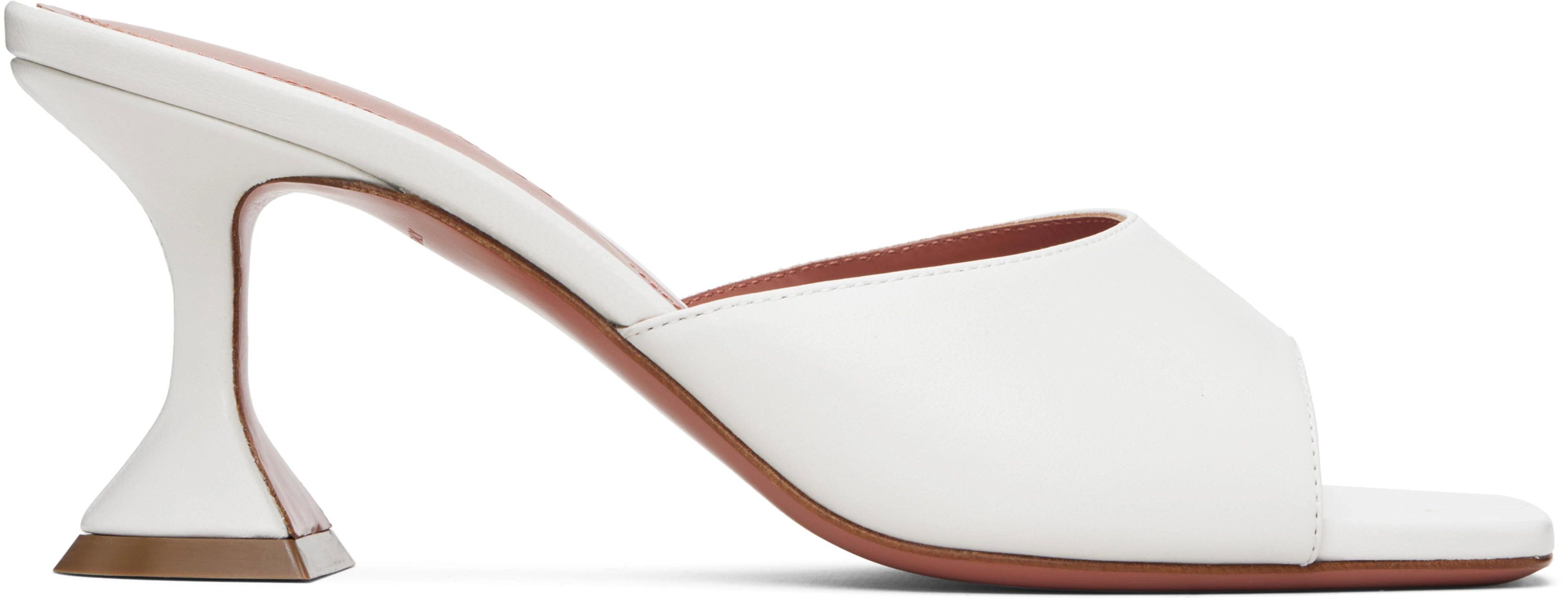 White Lupita Slipper 70 Heeled Sandals by AMINA MUADDI