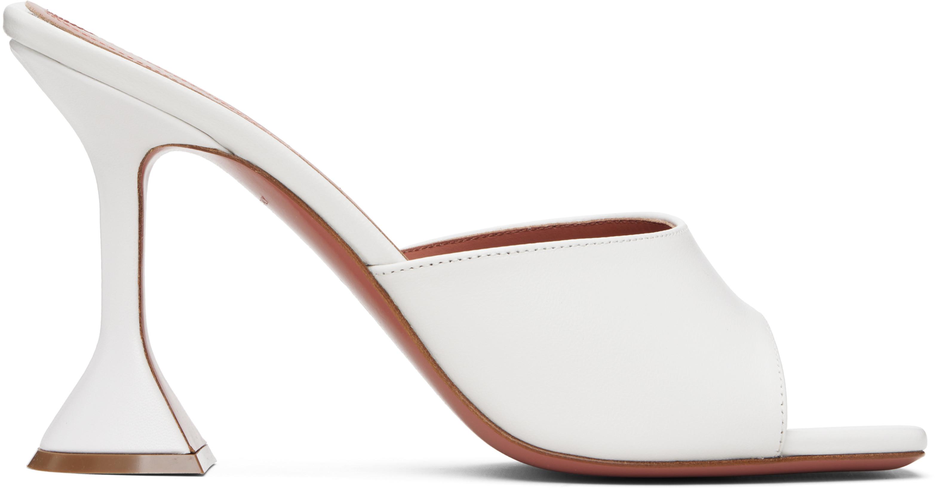 White Lupita Slipper 95 Heeled Sandals by AMINA MUADDI