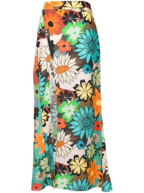 floral-print wrap skirt by AMIR SLAMA