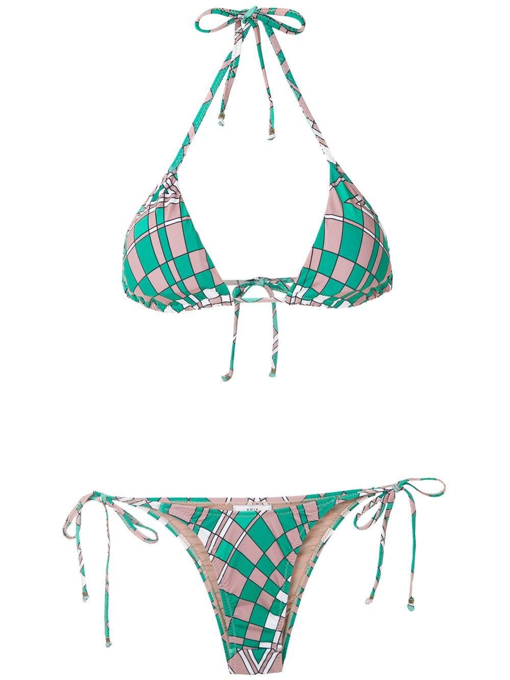 geometric print bikini set by AMIR SLAMA
