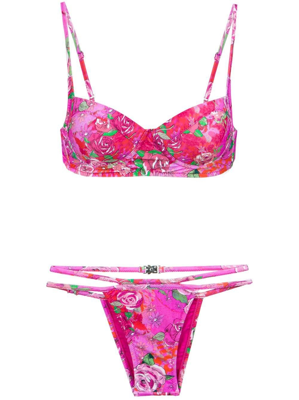 rose print bikini set by AMIR SLAMA