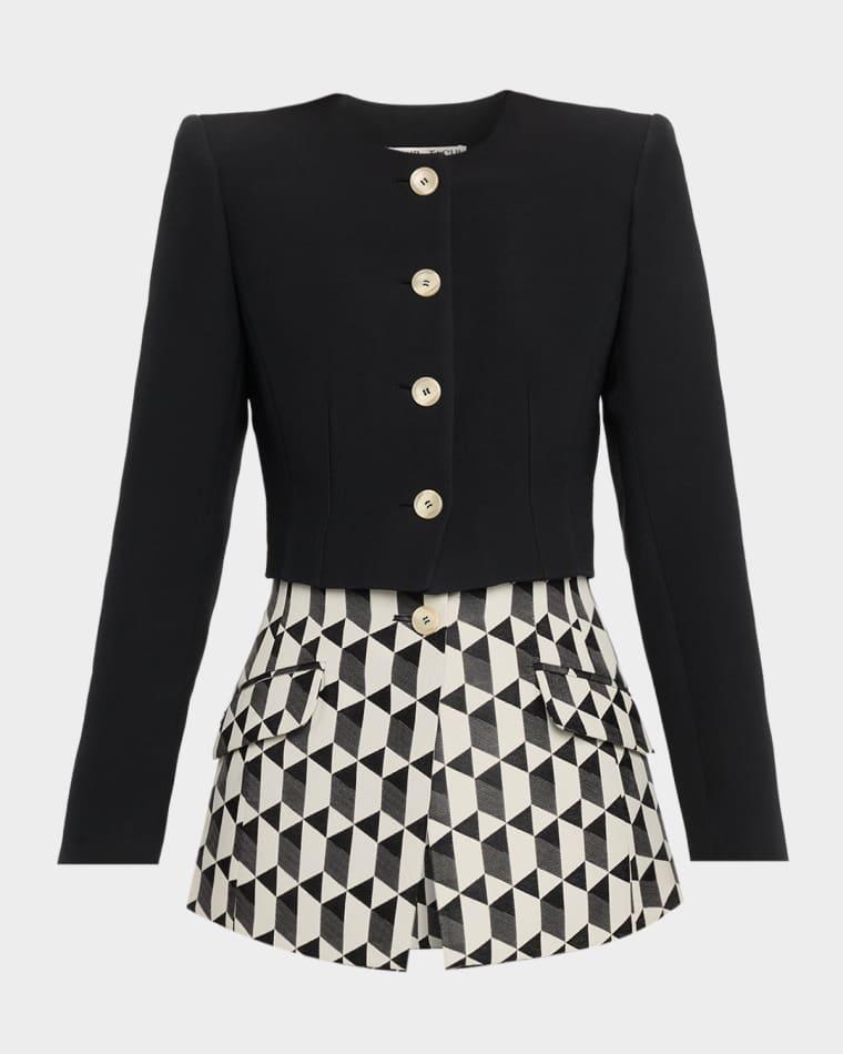Laurel Geo Layered Single-Breasted Blazer by AMIR TAGHI