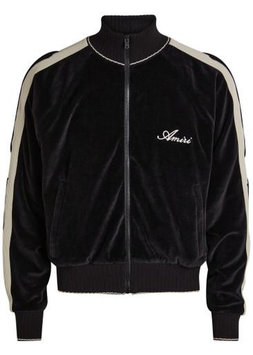 Amiri Bones appliquéd velour track jacket by AMIRI