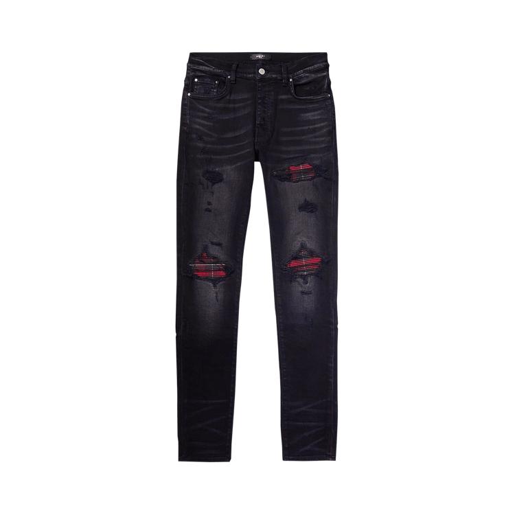 Amiri MX1 Ultra Suede Jean 'Black/Red' by AMIRI