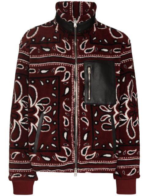 Bandana print fleece jacket by AMIRI