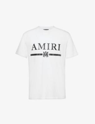 Bar branded-print cotton-jersey T-shirt by AMIRI
