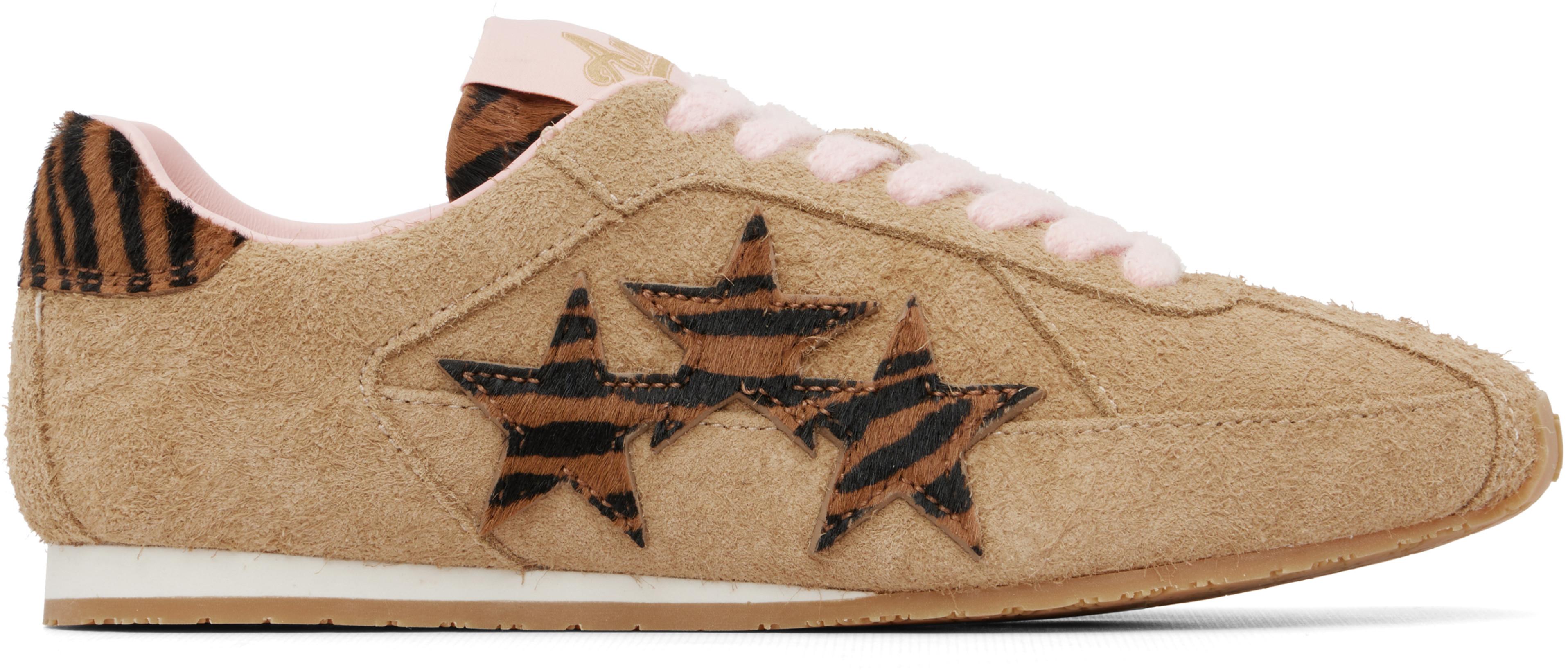 Beige Zebra Pacific Flat Sneakers by AMIRI