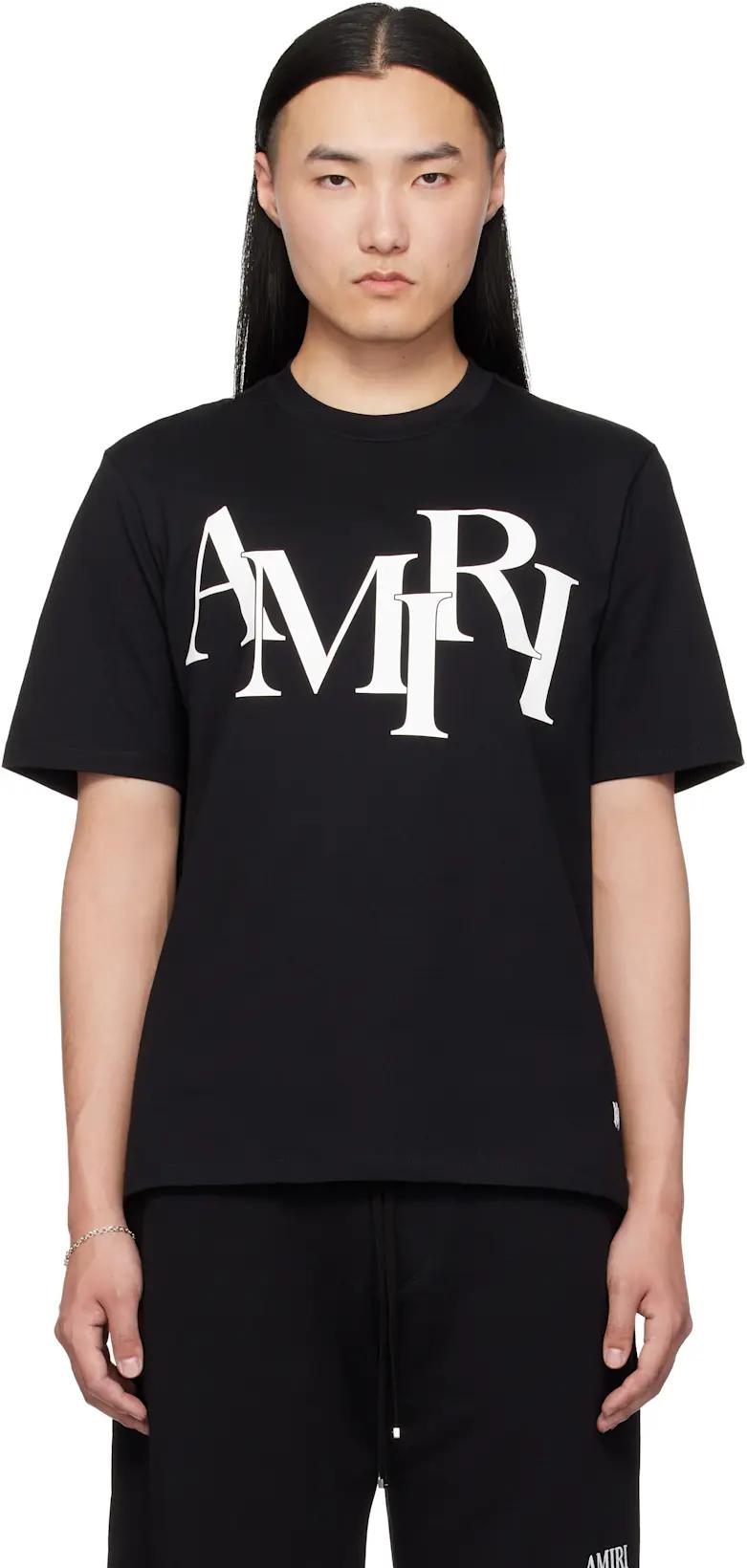 Black 'AMIRI Staggered' T-shirt by AMIRI