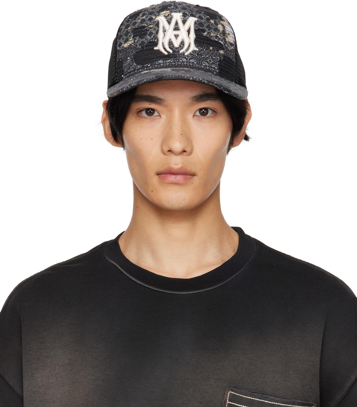 Black Bandana Repair Trucker Cap by AMIRI