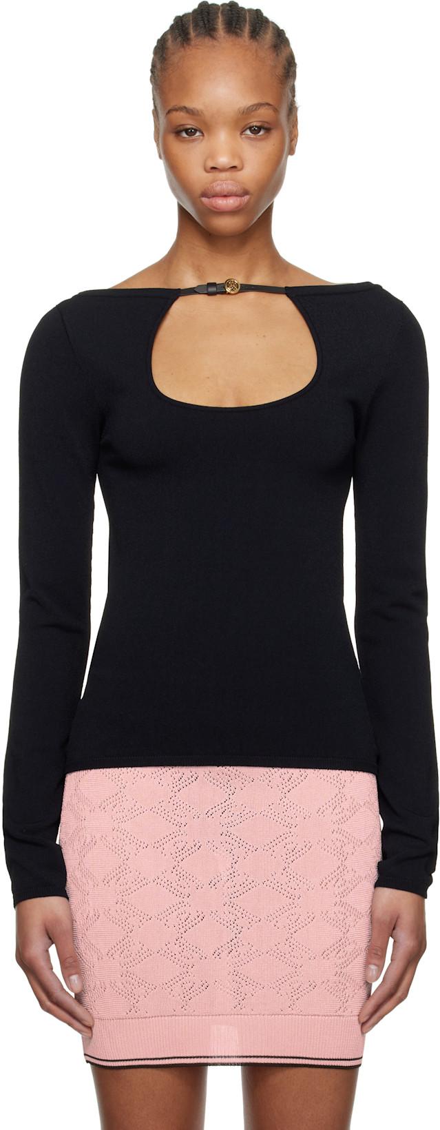 Black Long Sleeve Keyhole T-shirt by AMIRI
