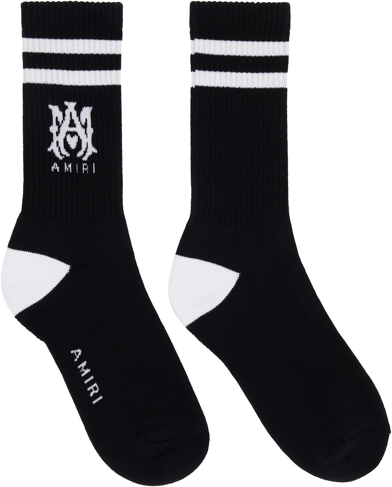 Black 'MA' Core Logo Socks by AMIRI
