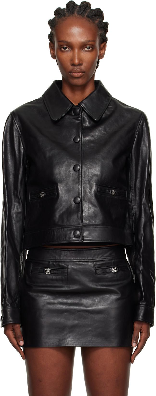 Black MA Leather Jacket by AMIRI