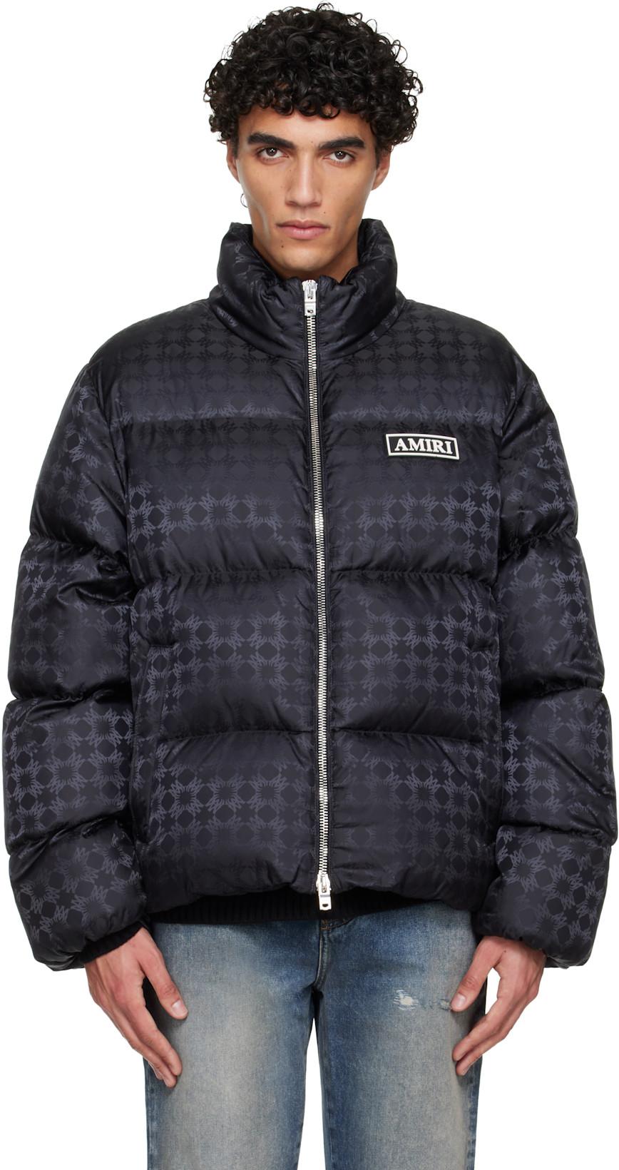 Black MA Quad Jacquard Down Jacket by AMIRI