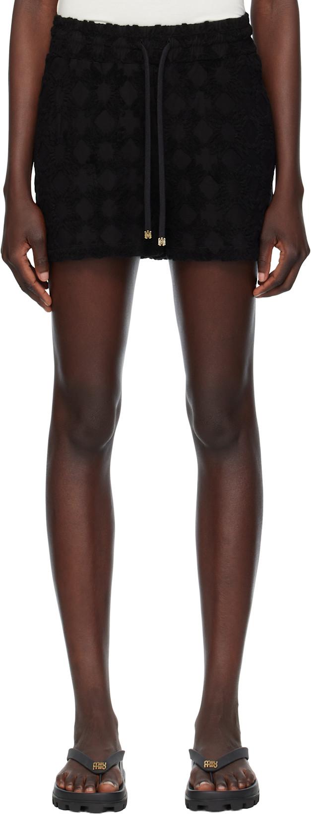 Black MA Quad Toweling Shorts by AMIRI