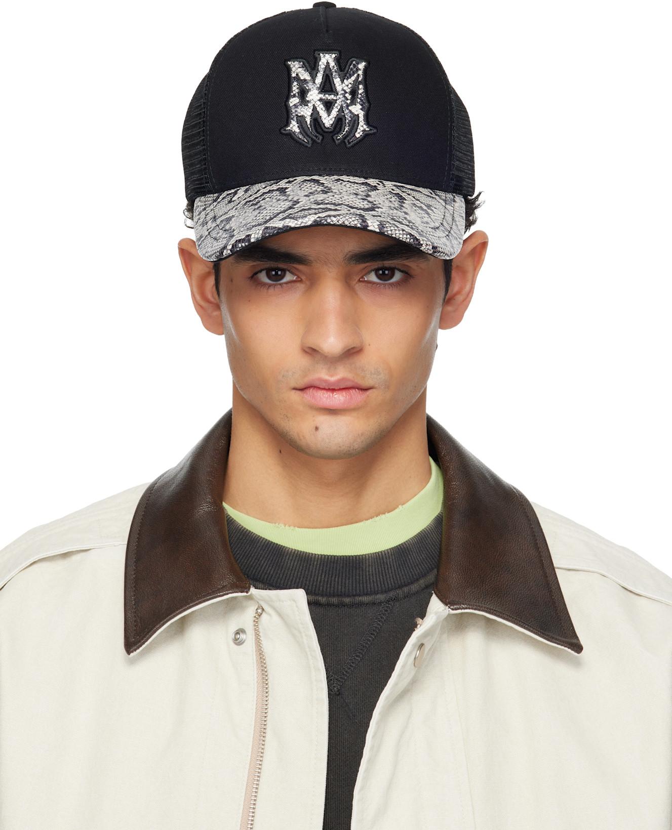 Black MA Snake Trucker Cap by AMIRI