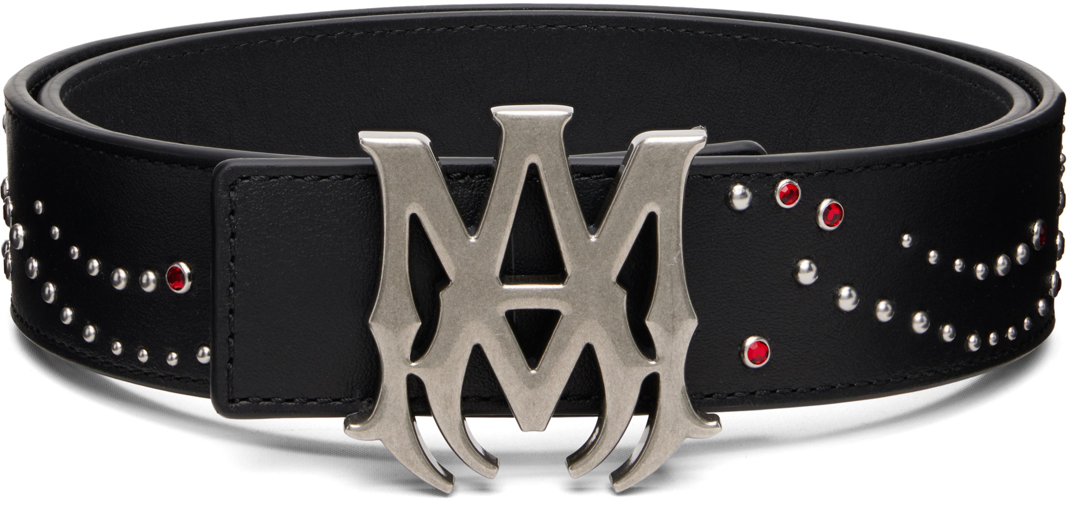 Black MA Stud 4cm Belt by AMIRI
