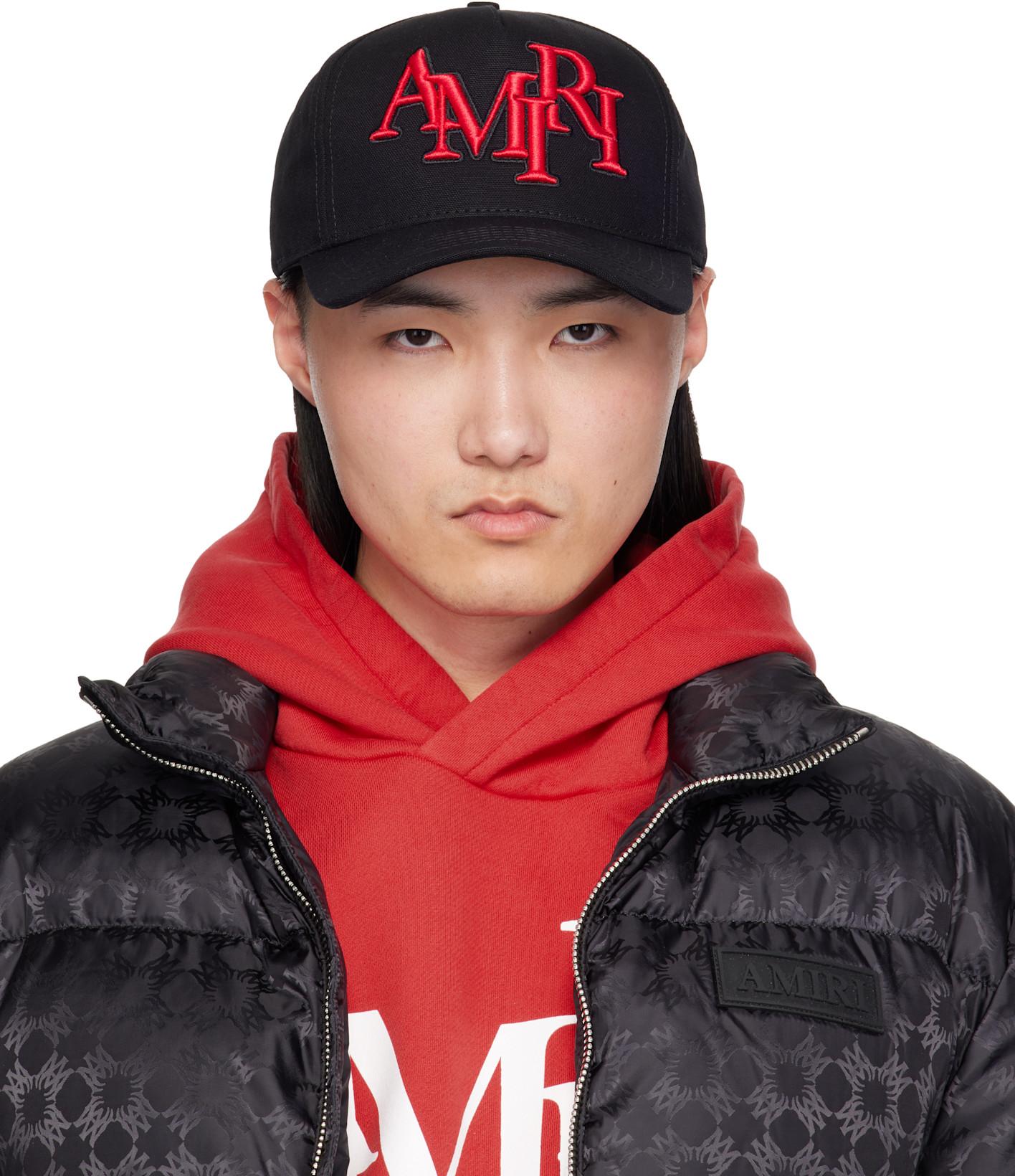 Black 'Staggered AMIRI' Canvas Cap by AMIRI