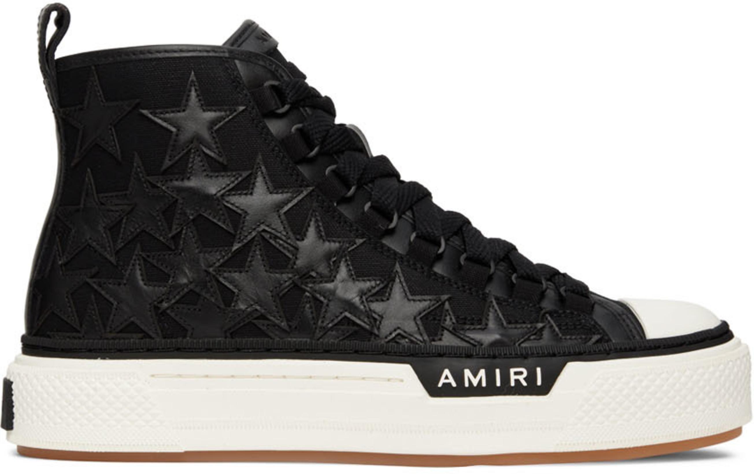 Black Stars Court High-Top Sneakers by AMIRI