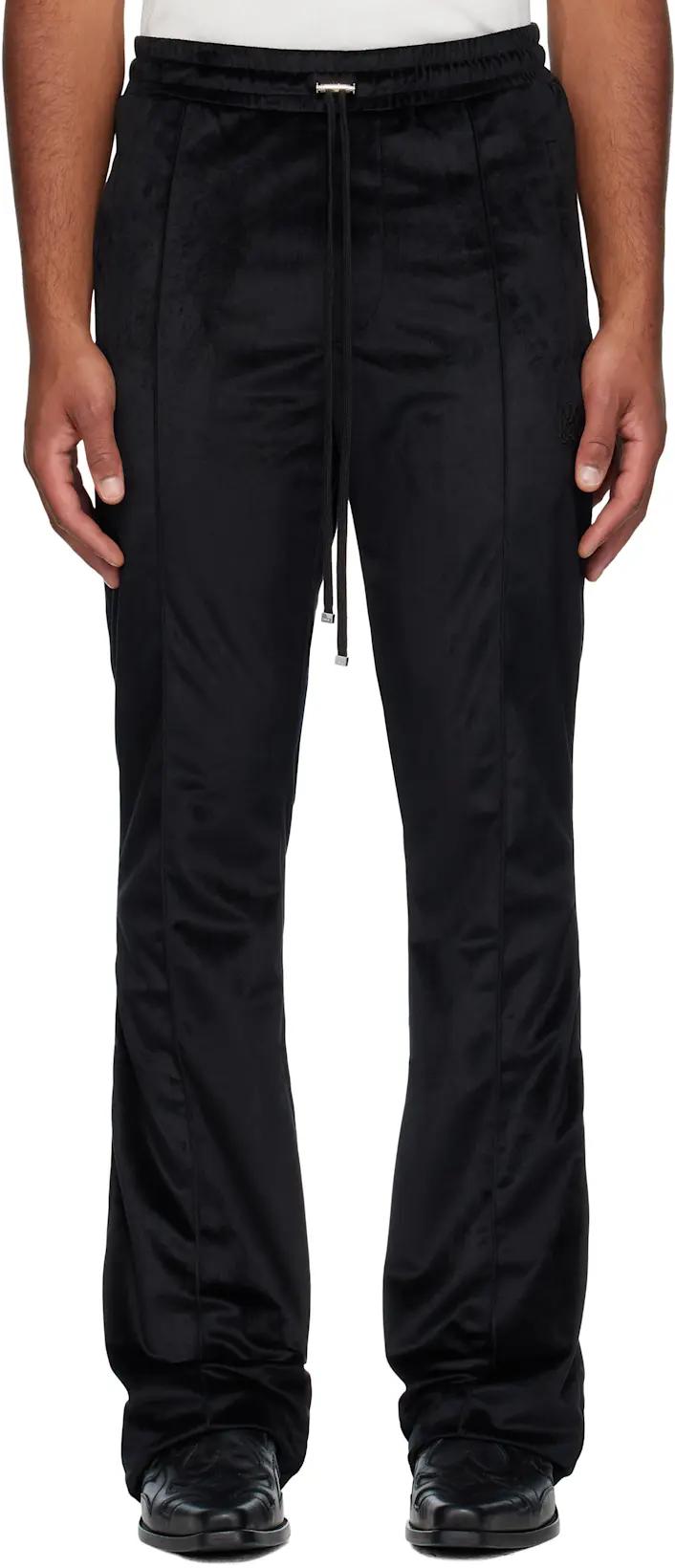 Black Velvet Flare Track Sweatpants by AMIRI