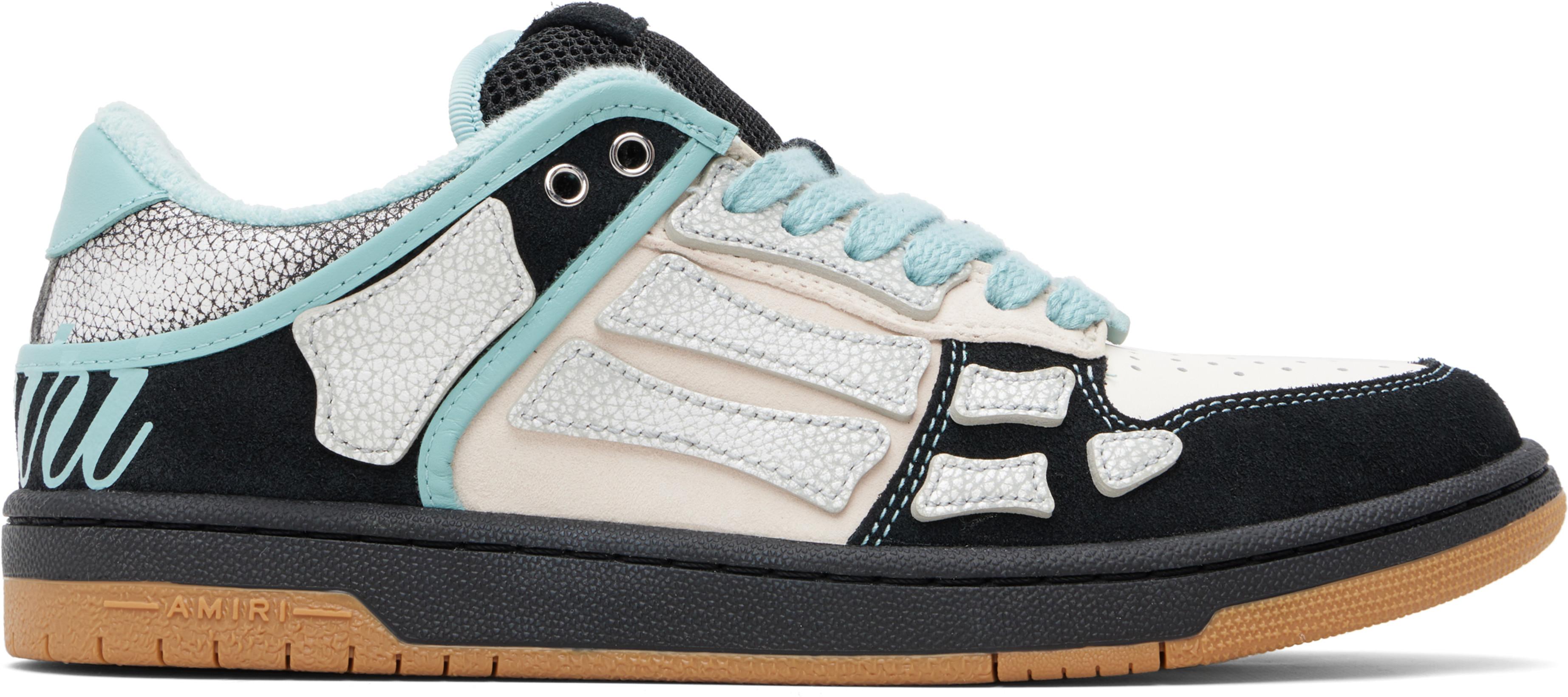 Black & Blue XL Skel Top Low Sneakers by AMIRI