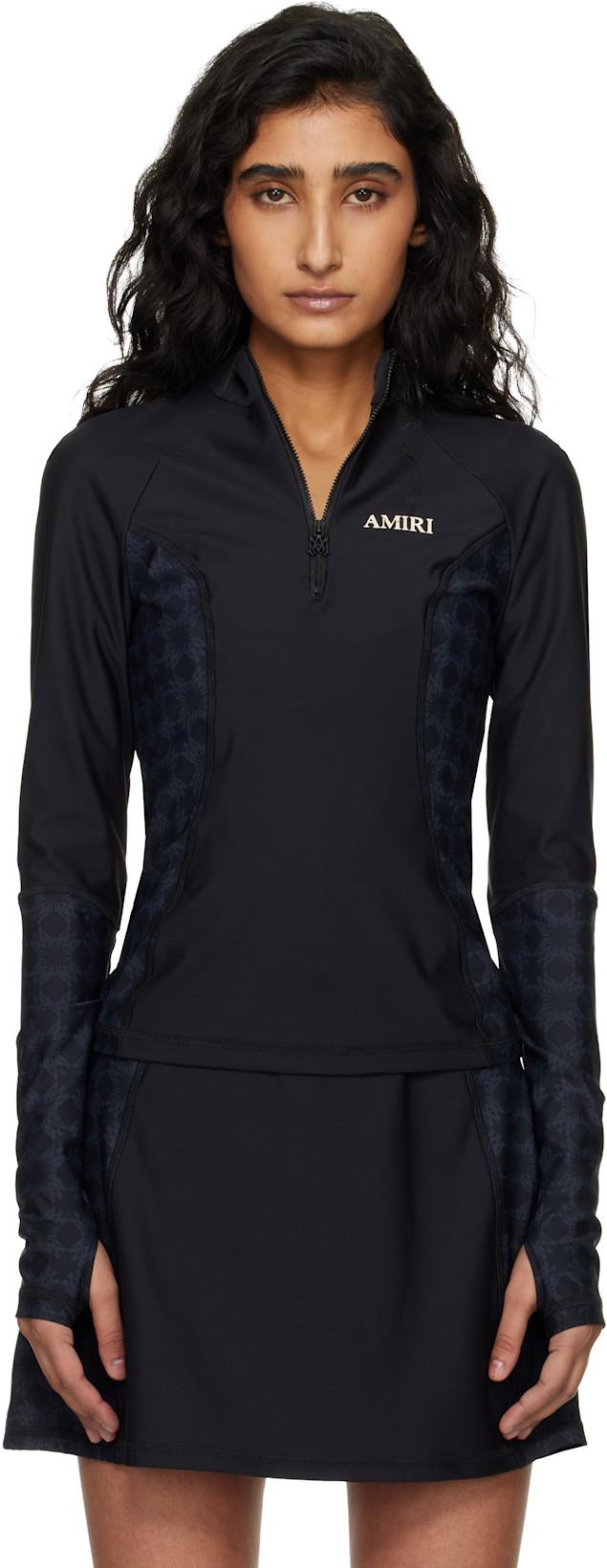Black & Navy MA Quad Long Sleeve T-shirt by AMIRI