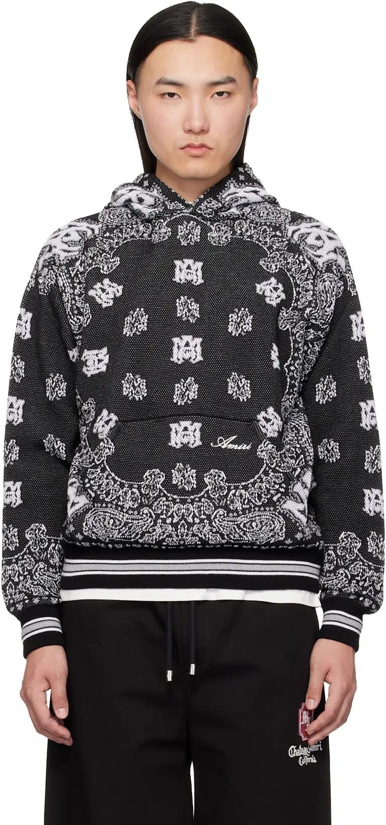 Black & White Bandana Hoodie by AMIRI