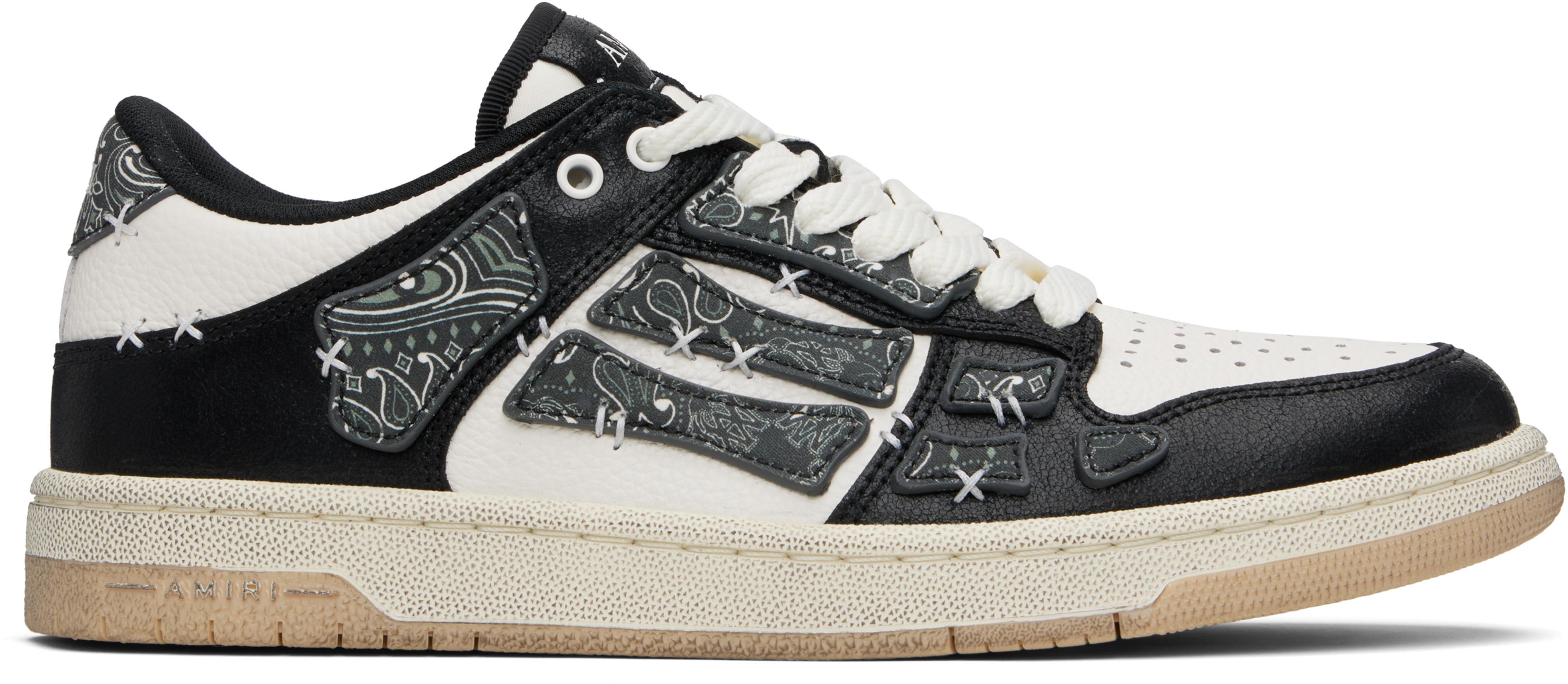 Black & White Bandana Skel Top Low Sneakers by AMIRI