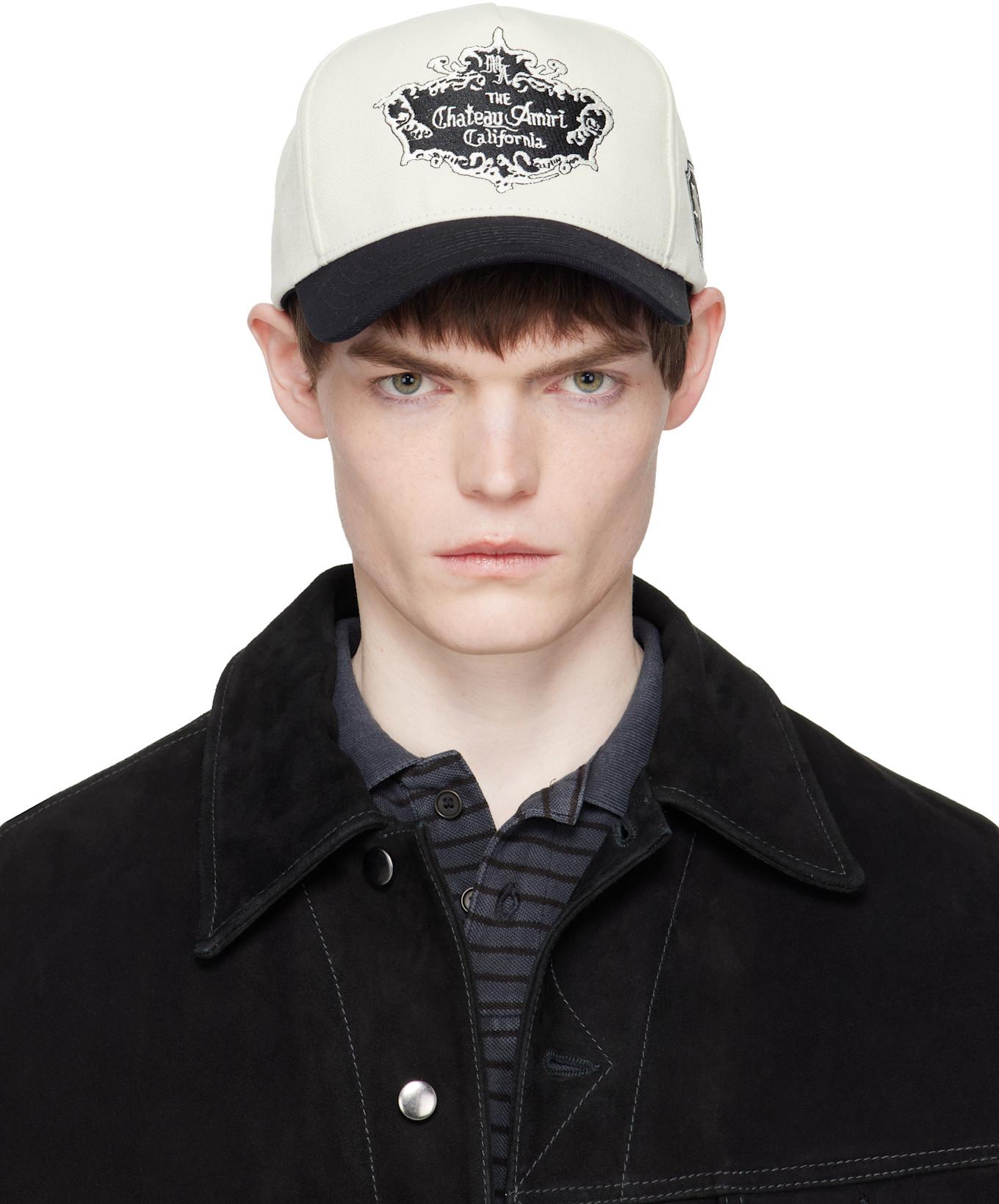 Black & White 'Chateau Amiri' Crest Cap by AMIRI