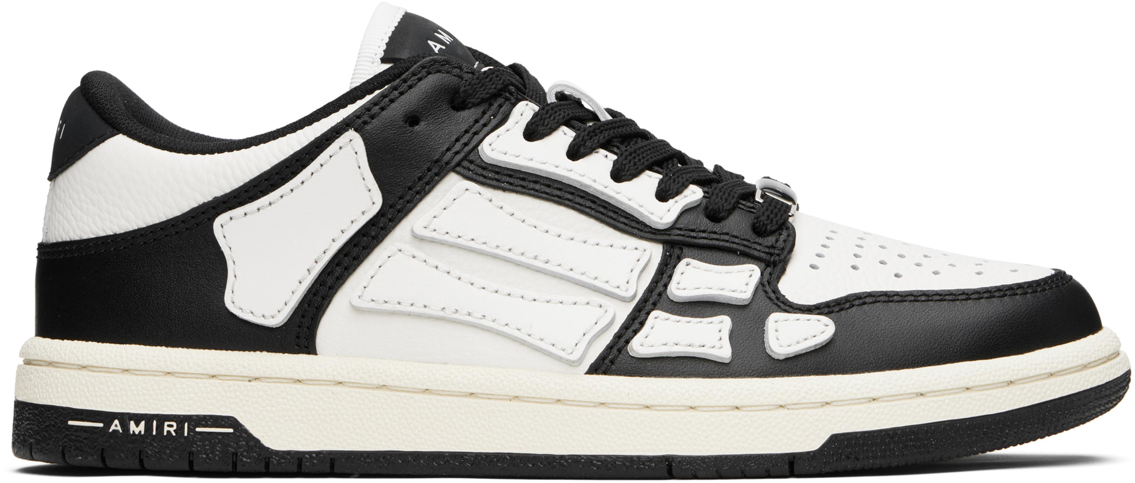 Black & White Skel-Top Low Sneakers by AMIRI